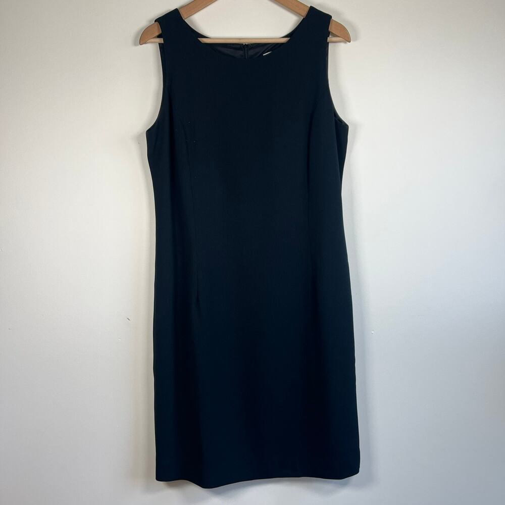 Garfield & Marks Sleeveless Sheath Dress Lined Classic Black Made in USA Size 12